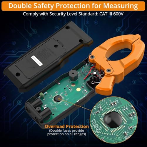 Neoteck Clamp Meter 6000 Counts Clamp Multimeter 800A AC/DC Current Voltage