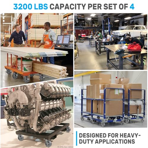 SY America 4" X 2" Cast Iron Caster Wheels,Heavy Duty Industrial Casters, Load Capacity 1600 lbs,Perfect Toolbox Caster Wheels-2 Swivel - color: 2 Swivel, size: 4" Wheel