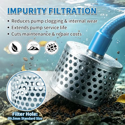 2 Inch Water Pump Suction Strainer, Round Hole Inlet Filter - size: 2 inch