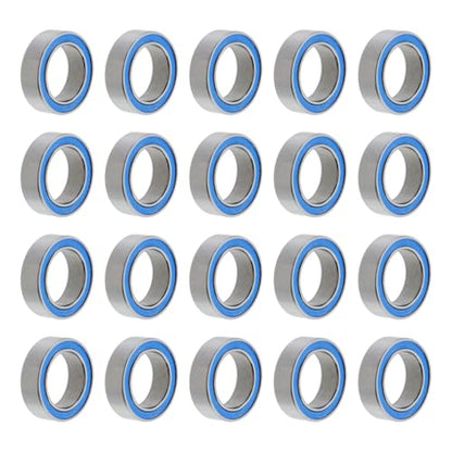 20pcs MR128-2RS Deep Groove Ball Bearings 8x12x3.5mm Chrome Steel Miniature Bearing Double Sealed Blue Rubber Shielded, P0 (ABEC 1) - size: 8x12x3.5mm