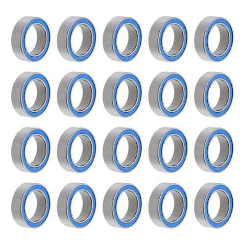 20pcs MR128-2RS Deep Groove Ball Bearings 8x12x3.5mm Chrome Steel Miniature Bearing Double Sealed Blue Rubber Shielded, P0 (ABEC 1) - size: 8x12x3.5mm