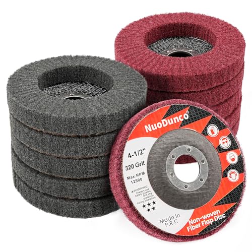 4-1/2 Inch 320 & 600 Grit Scour Flap Disc for Angle Grinder, 10Pcs - color: Maroon/Gray, size: 320/600 Grit - 10Pcs
