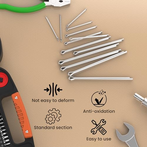50 Pcs Cotter Pin Assortment Kit Stainless Steel Small Hardware