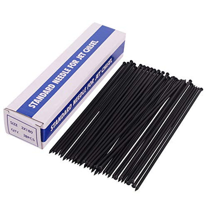 SWANSOFT 7"×1/8" Black Needle Scaler, 38Pcs Point Tip Replacement Needles - color: 7″ Point tip