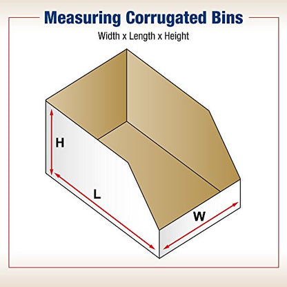 BOX USA BBINMT1224 Open Top Bin Boxes, 12" x 24" x 4-1/2", Oyster White (Pack of 50) - color: White, size: 12" x 24" x 4 1/2"
