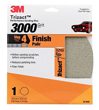 3M Trizact Performance Sanding Abrasive Disc, 01459, 6 in, 3000 grit - size: 6 inch