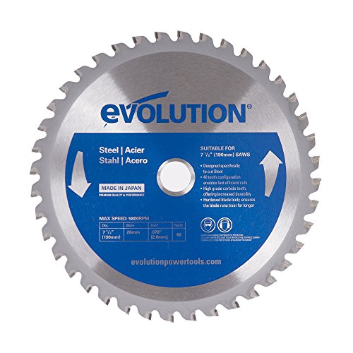 Evolution Power Tools 7-1/2BLADEST Steel Cutting Saw Blade, 7-1/2-Inch x 40-Tooth - size: 7-1/2 Inch, style: 40-Tooth