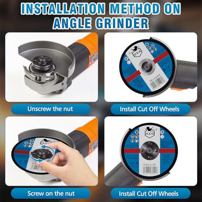 Cut Off Wheels 4 1/2 inch Thin Metal & Stainless Steel Cutting Discs, 4.5" Value-Durable Cut-Off Blades for Angle Grinder 10-Piece Set