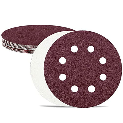 Utoolmart 10pcs 7 Inch 8 Hole Hook and Loop Sanding Disc 2000Grit Flocking Sandpaper for Random Orbit Sander - size: 2000 Grit