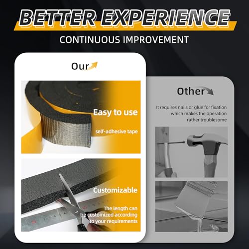 4PCS 6.6ft x 1.4in Metal Roof Foam Closure Strips Roll, Universal Vented Ridge Material with Self Adhesive, Polyurethane (PU) Insulating Felt Panels for Metal Roofing, Black - size: 26.4' Total, 1.4"w