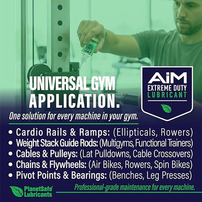 PlanetSafe Lubricants AiM Exercise Equipment Lube Kit, 16 oz + 0.25 oz - size: Medium Bundle