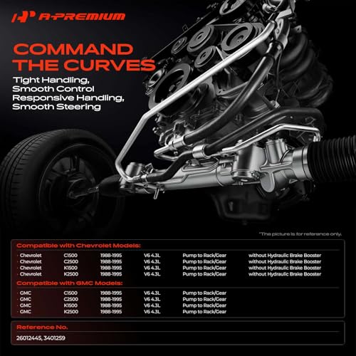 A-Premium Power Steering Pressure Hose Line Assembly, Pump to Gear/Rack