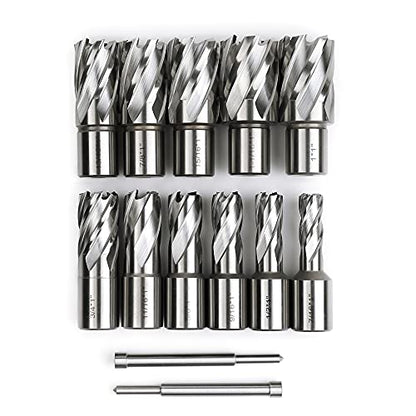 OSCARBIDE 13pc HSS Annular Cutter Set,1" Cutting Depth,1"/16" to 1-1/16"Dia