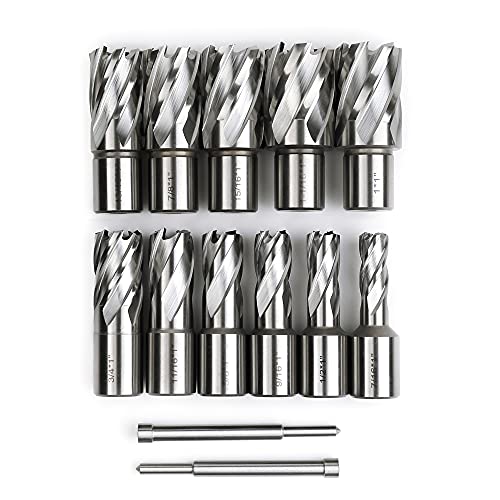 OSCARBIDE 13pc HSS Annular Cutter Set,1" Cutting Depth,1"/16" to 1-1/16"Dia