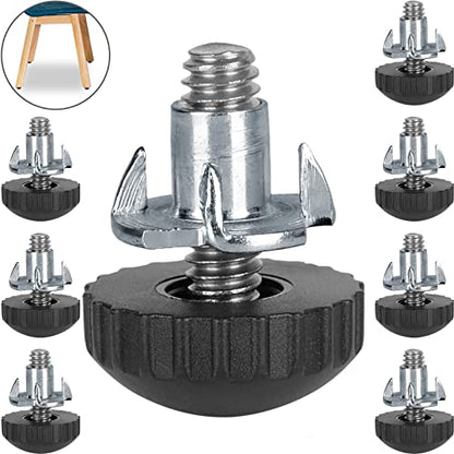 Anwenk M8 Leveling Feet Stainless Steel Screw-in Furniture Leg Leveler 8mm Adjustable Table Chair Glide Levelers for Outdoor Indoor Patio Furniture -8Pack - color: M8 Ball 8pack