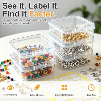 Guyuyii Bead Organizer and Storage, 58 Bead Storage Containers in 3 Sizes