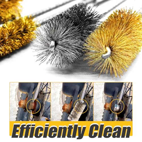 8 Pcs Bore Brush Set - 304 Stainless Steel & Brass Drill Wire