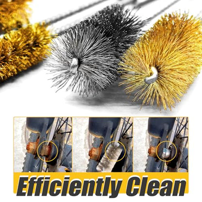 8 Pcs Bore Brush Set - 304 Stainless Steel & Brass Drill Wire
