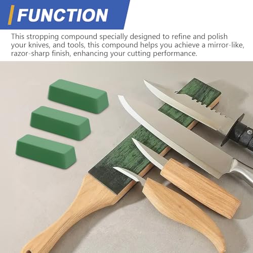 SCOTTCHEN Stropping Compound, 4 Oz, Fine Green Buffing Polishing Compound, Leather Strop Compound, Honing Compound for Knife Polishing-3Pack - size: 4 Oz. - Fine Green