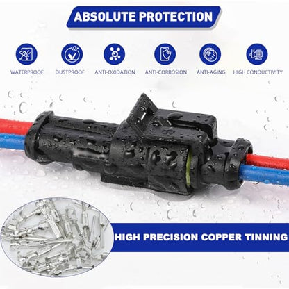 Boatsea 709Pcs Waterproof Wire Connectors, 43 Kits Automotive Electrical Connectors Electrical Wire Connectors Kit 1/2/3/4/5/6 Pin Weather Pack Connector for 13-20 AWG Wire with Ratchet Crimping Tool - size: 1/2/3/4/5/6Pin 43Kits with Crimper