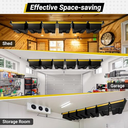 6-bin Overhead Garage Storage Rack, Ceiling Storage Racks - size: for 6 Bins