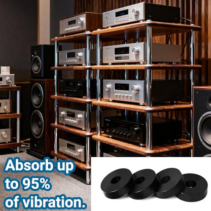 8PCS Rubber Isolation Pads, 1.5 Inch OD 0.5 Inch ID 0.4'' Thick Rubber Washers Thick Mechanical Vibration Damping Pads Anti Vibration Isolation Isolator Washer