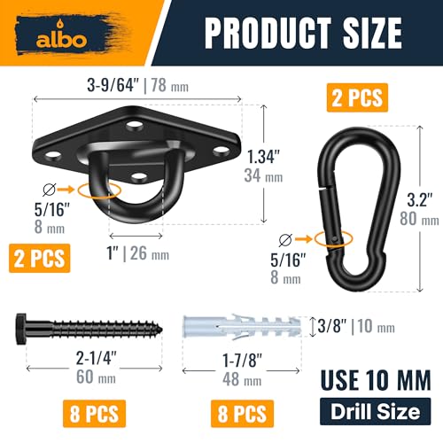 Albo Swing Hangers 2 PCS, 2650LBS, Heavy Duty Ceiling Mount Hooks