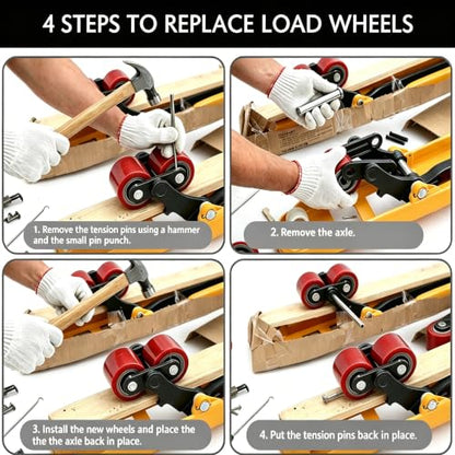 Complete Pallet Jack Wheels Replacement Kit, Red Polyurethane - color: Red