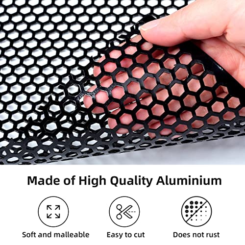 AggAuto Universal 40"x13" Car Grill Mesh Honeycomb 6mm Spacing 2mm Black - size: 6x2mm Honeycomb - Black