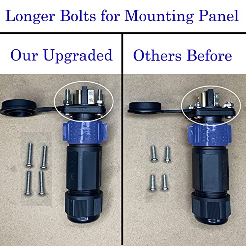 50 Amp Industrial Connector, 8AWG 2 Pin Waterproof IP67 Plug & Receptacle for Solar Array Charging RV Camper Trolling Motor (Blue) - style: Blue
