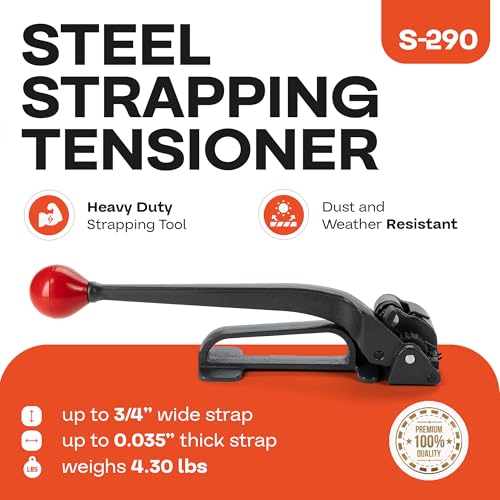 IDL Packaging S-290 Heavy Duty Popular High Tensile Feed-Wheel Tensioner for 3/8" to 3/4" Steel Strapping - size: 3/4"