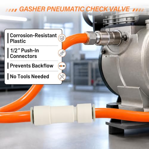 GASHER 4PCS 1/2OD Pneumatic Check Valve AKH 12-00 White - size: 1/2" OD