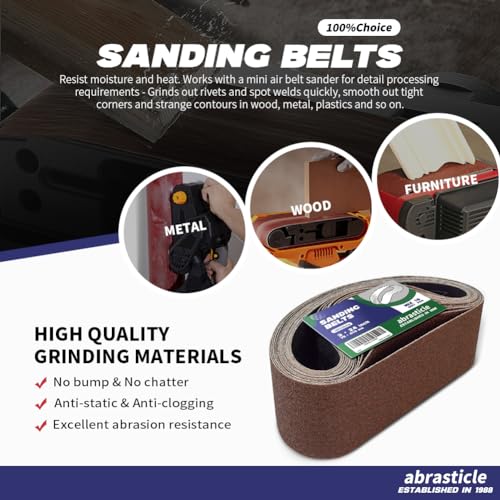 18 Pcs 3 x 24 Inch Assorted Aluminum Oxide Sanding Belt - 60/80/120/150/240/400 Grit - size: 3x24(18pcs)