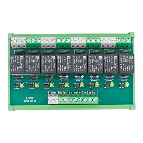 8 Channel Interface Relay Module 12VACDC DIN Rail Panel Mount for Automation PLC Board (FY-T738-12VACDC) - size: 12VACDC