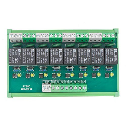 8 Channel Interface Relay Module 12VACDC DIN Rail Panel Mount for Automation PLC Board (FY-T738-12VACDC) - size: 12VACDC