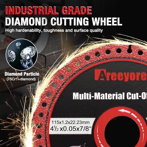 4.5 x 7/8 Inch Diamond Cut Off Wheel for Metal, Angle Grinder Disc