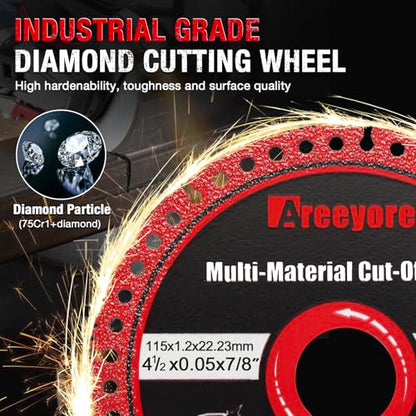 4.5 x 7/8 Inch Diamond Cut Off Wheel for Metal, Angle Grinder Disc