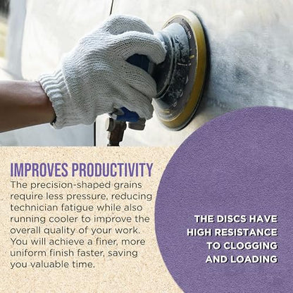 Dura-Gold Premium 80 Grit 6" Purple Film Ceramic Sanding Discs, Box of 50 - style: 80 Grit