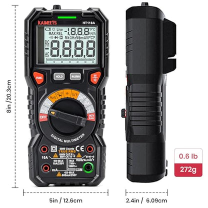 KAIWEETS Digital Multimeter Automotive TRMS Tester 6000 Counts NCV for Car - size: 6000 counts