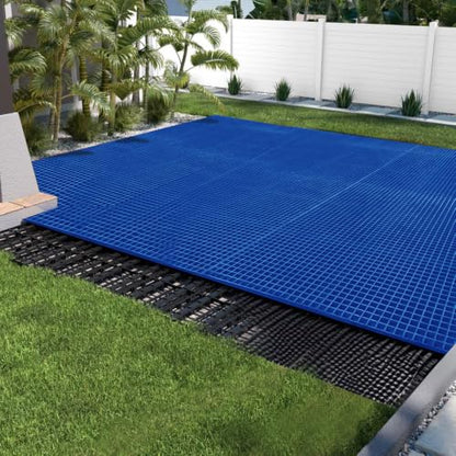 Agfabric 24x48x1in Fiberglass Grating Cover, Heavy Duty FRP Cover for Car Wash, Trench Drain, Driveway Patio Drain Channel, Wearproof, Rustless, Prevent Debris Blocking Channels, Blue, 1pc - color: Blue, size: 2ftx4ft x 1in
