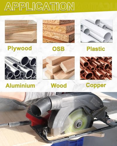 HSS Circular Saw Blade 5-1/2 Inch 130 Tooth SANLEETEK Cutting Plywood, OSB, Paneling, Vinyl Siding, Non-Ferrous Metals, Plastic, Copper, Aluminum with 5/8" Arbor, with 1/2" 3/8" Washer - 4 Pack - size: 5-1/2" 130T