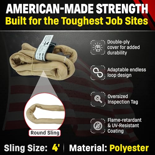Chenango Supply VR4 4 Foot Endless Round Lifting Sling – USA Made - size: 4 Feet