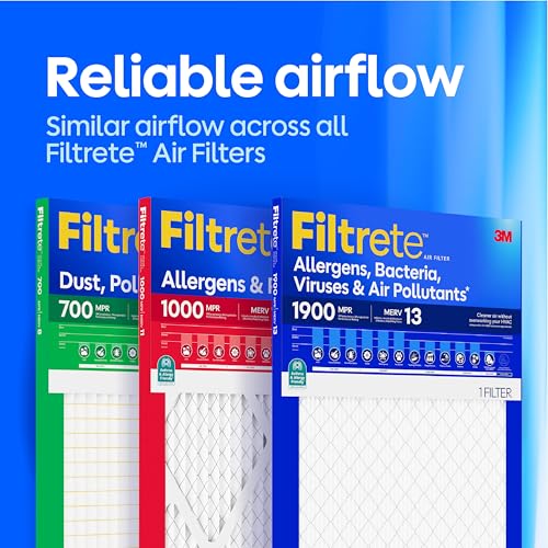 Filtrete 10x20x1 AC Furnace Air Filter, MERV 11, MPR 1000, Micro Allergen Defense, 3-Month Pleated 1-Inch Electrostatic Air Cleaning Filter, 4 Pack (Actual Size 9.81x19.81x0.81 in) - size: 10x20x1