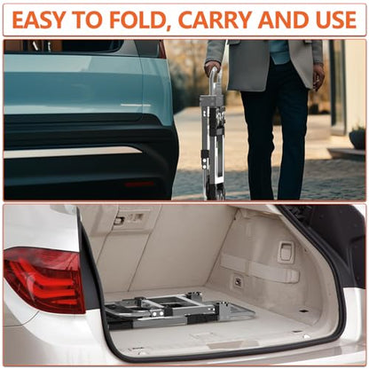 3-in-1 Folding Hand Truck, 500 lb Heavy Duty Steel Dolly - color: Silver