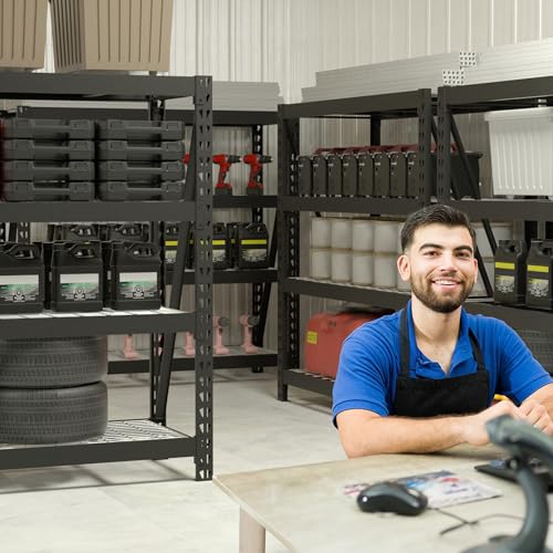 WORKPRO Heavy Duty Metal Garage Shelving, 68"W x 24"D x 65"H, 7200 LBS Load - color: Black, size: 68"W x 24"D x 65"H