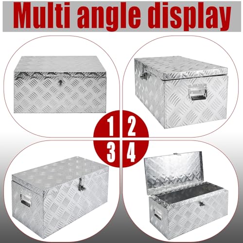 30x18x14 Inch Heavy Duty Pickup Storage Box Diamond Plate Portable Toolboxes Aluminum Underbody Truck Tool Box with Buckle Lock and Keys Suitable for Truck Bed Pickup RV Trailer - size: 30" L x18" W x14" H