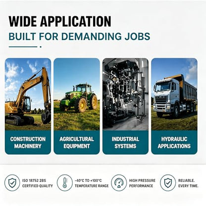 26711-12-12-24 Hydraulic Hose Swivel Assembly 3/4" Hydraulic Hose with Female JIC X Female JIC, 24" Long, 3118 PSI - size: 26711-12-12-24