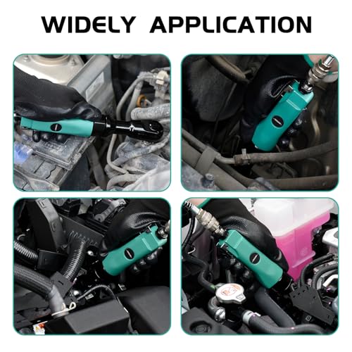 Dotool 3/8" Air Ratchet Wrench,Professional Pneumatic Ratchet Wrenches，Square Drive 160 RPM Lightweight, Compact，Forward/Reverse Control (green) - color: Green