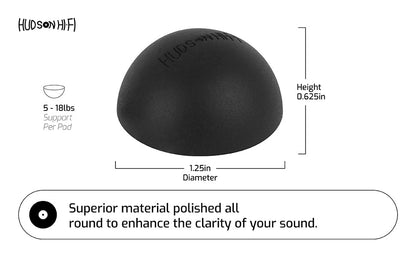 Hudson Hi-Fi 1.25" Platinum Silicone Hemisphere Bumper, Non-Skid Isolation Feet with Adhesive - 20 Duro - 8 Pack - size: 1.25" Hemisphere - 8 Pack