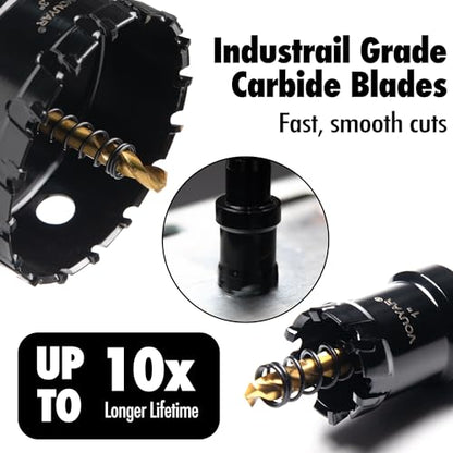 1" Tungsten Carbide Tipped Hole Saw Drill Bit for Hard Metal, 25.4mm Hole Cutter for Sheet Metal, Stainless Steel, Iron, Wood, Plastic - size: 1 in